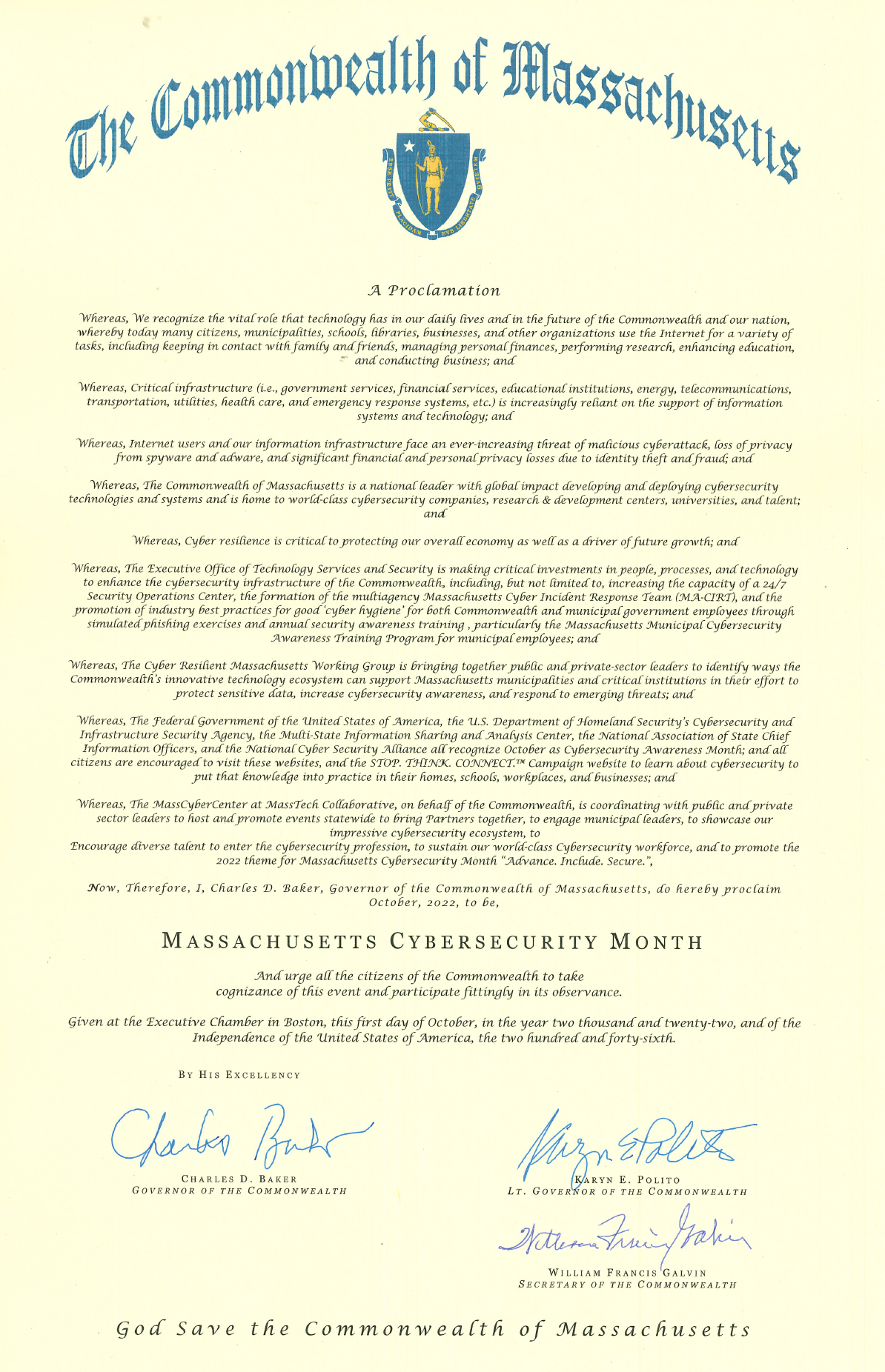 2022 Cyber Month Proclamation